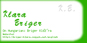 klara briger business card